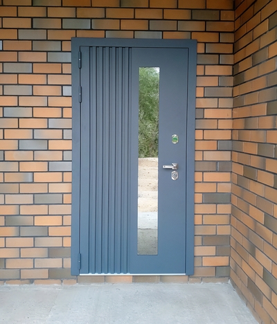 Дверь с металлорейками