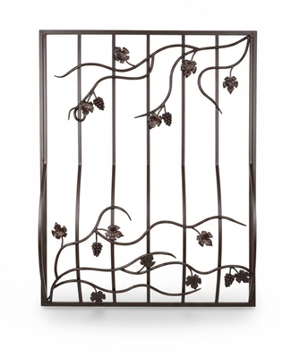 Дутая оконная решетка с коваными элементами «виноград» Дутая оконная решетка с коваными элементами «виноград»