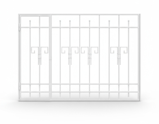 Сварная решетка белого цвета с открывающейся створкой