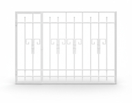 Сварная решетка белого цвета с открывающейся створкой