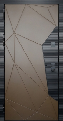 Входная дверь с комбинированными двухцветными панелями MDF