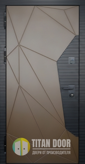 Входная дверь с комбинированными двухцветными панелями MDF