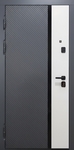 Квартирная входная дверь с панелями МДФ серо-белого цвета