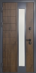 Входная остекленная термодверь с отделкой МДФ и серым порошковым покрасом