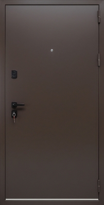 Металлическая квартирная дверь с коричневым полимерным окрашиванием