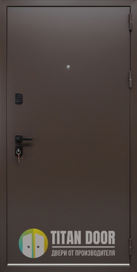 Металлическая квартирная дверь с коричневым полимерным окрашиванием