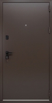Металлическая квартирная дверь с коричневым полимерным окрашиванием