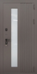 Уличная входная термодверь со стеклопакетом, металлорейками и порошковым покрытием