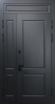 Полуторастворчатая утепленная термодверь с глухой верхней вставкой и панелями МДФ цвета графит
