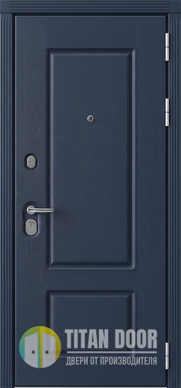 Металлическая дверь с темно-синими панелями МДФ с классической фрезеровкой Металлическая дверь с темно-синими панелями МДФ с классической фрезеровкой