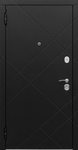 Входная дверь с черными панелями МДФ с линейной фрезеровкой