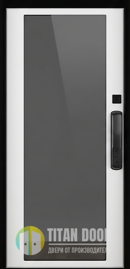 Входная дверь с окрашенными панелями МДФ, биометрическим замком и зеркалом Входная дверь с окрашенными панелями МДФ, биометрическим замком и зеркалом