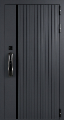 Входная дверь с окрашенными панелями МДФ, биометрическим замком и зеркалом