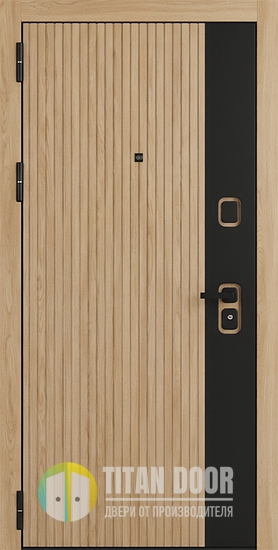 Металлическая дверь с комбинированными панелями МДФ ПВХ с черной вставкой Металлическая дверь с комбинированными панелями МДФ ПВХ с черной вставкой