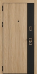 Металлическая дверь с комбинированными панелями МДФ ПВХ с черной вставкой