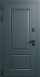 Стальная дверь с фрезерованными панелями МДФ с покраской темно-зеленой эмалью