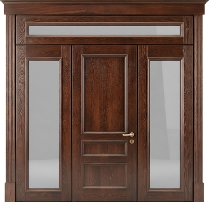 Остекленная входная группа с терморазрывом, массивом дерева и скрытыми петлями