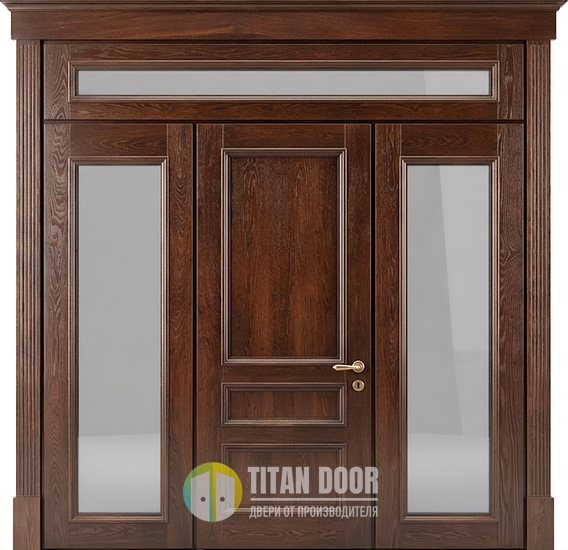 Остекленная входная группа с терморазрывом, массивом дерева и скрытыми петлями