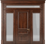 Остекленная входная группа с терморазрывом, массивом дерева и скрытыми петлями