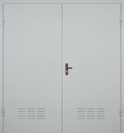 Двупольная глухая техническая дверь RAL 7035 (серая) с вентиляцией
