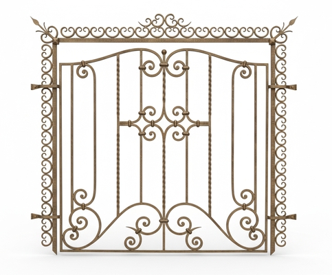 Стальная решетка на окно из кованых элементов