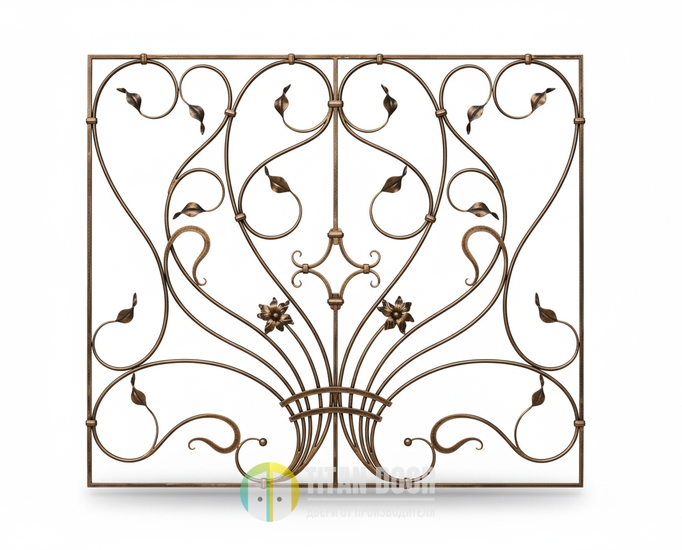 Металлическая решетка для окон из кованых элементов Металлическая решетка для окон из кованых элементов