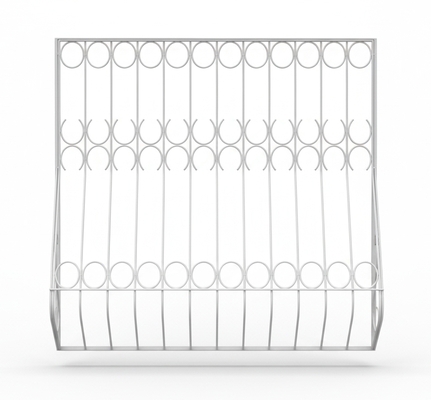 Стальная сварная решетка дутой формы с белой покраской