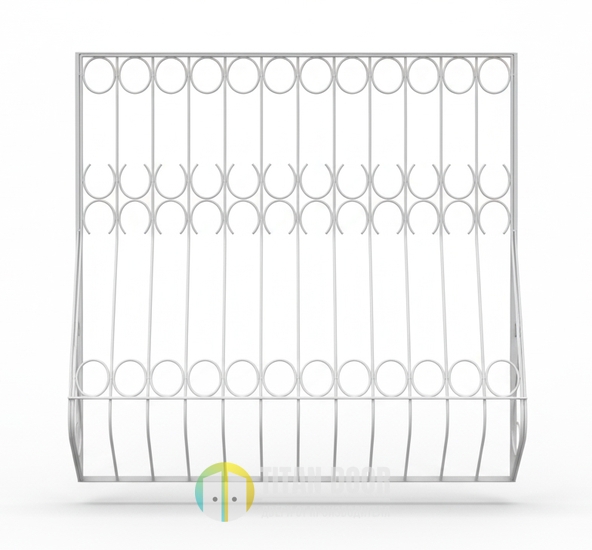Стальная сварная решетка дутой формы с белой покраской Стальная сварная решетка дутой формы с белой покраской