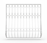 Стальная сварная решетка дутой формы с белой покраской